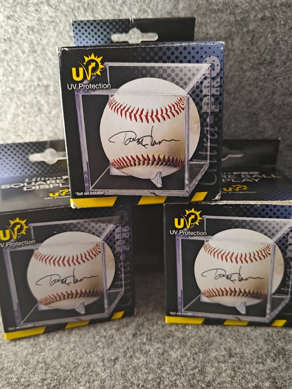 (3‑Pack) Ultra Pro UV Baseball Display Case Square Holder Cube NEW